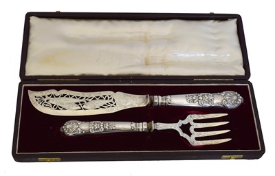 Lot 33 - A cased Victorian fish set
