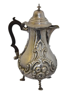 Lot 181 - An Edward VII silver hot water jug
