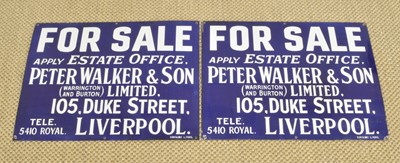 Lot 221 - Pair of Peter Walker & Son Enamel Advertising Signs