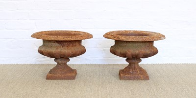 Lot 167 - A Pair of Victorian Cast Iron Garden Urns
