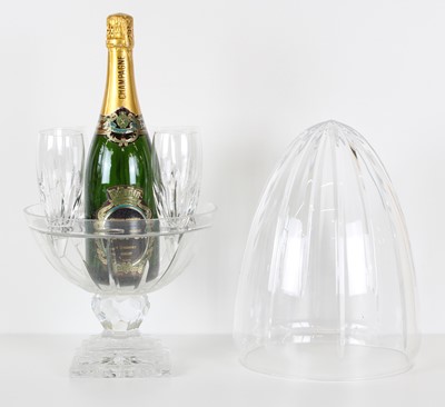 Lot 102 - Champagne Ice Bowl with 5 Fine Crystal Glasses and Stand