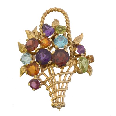 Lot 4 - A vari gem giardinetto brooch, attributed to Cropp & Farr.