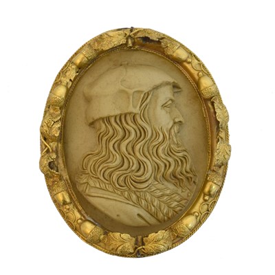 Lot 17 - A 19th century lava cameo brooch.