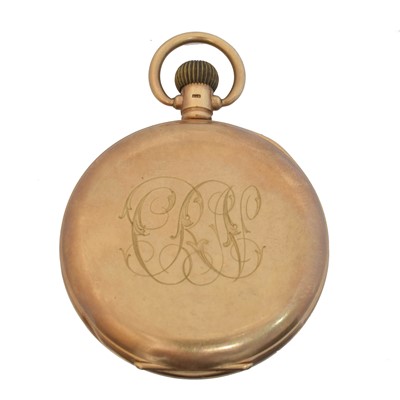 Lot 251 - A 9ct gold Waltham open face pocket watch.