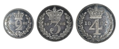 Lot 31 - Queen Victoria, part 1882 Maundy coin set (3).