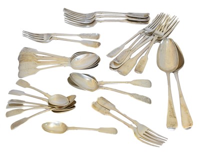 Lot 203 - A selection of silver flatware