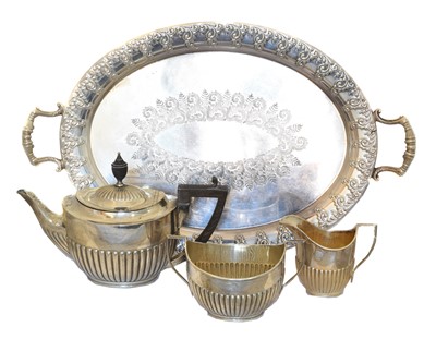 Lot 204 - An Edward VII silver three piece tea set