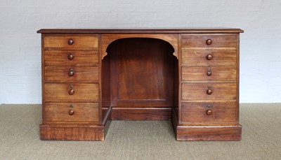 Lot 91 - A Victorian Mahogany Kneehole Desk