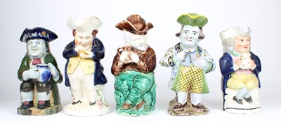 Lot 60 - A Group of Five 19th Century and Later Toby Jugs