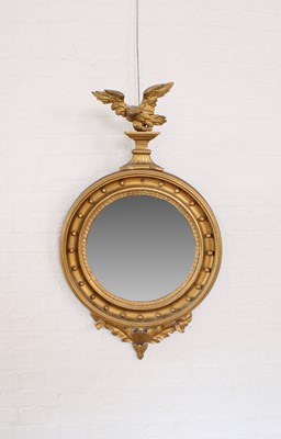 Lot 102 - A 19th Century Gilt Gesso Convex Circular Wall Mirror