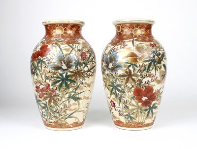 Lot 41 - A Pair of Japanese Meiji Period Kutani Pottery Vases