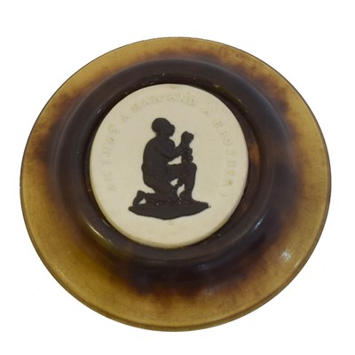 Lot 18 - A Wedgwood jasperware anti slave trave medallion.