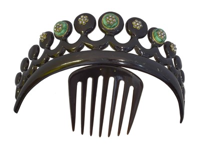 Lot 173 - A Victorian jet hair comb.