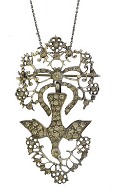 Lot 76 - A mid 19th century paste 'St Espirit' pendant.