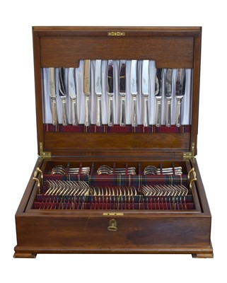 Lot 217 - A rare 2002 Ryder cup 128-piece silver-plated canteen of cutlery