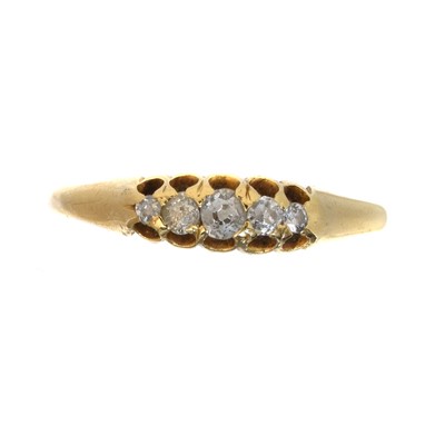Lot 70 - A diamond five stone ring.