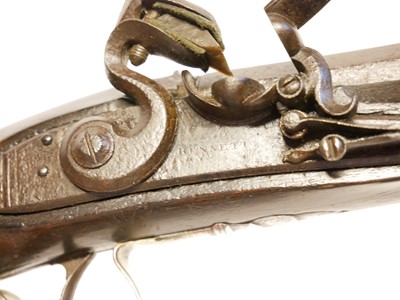 Lot 5 - Flintlock 24 bore pistol by Bennett made for...
