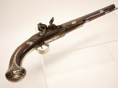 Lot 5 - Flintlock 24 bore pistol by Bennett made for...