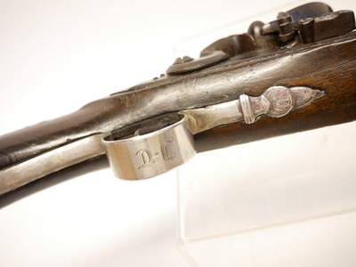Lot 5 - Flintlock 24 bore pistol by Bennett made for...