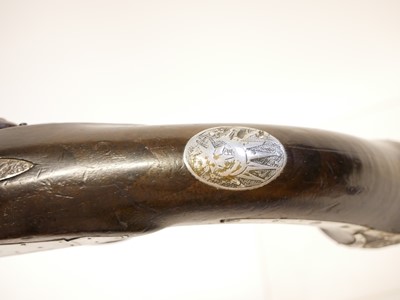 Lot 5 - Flintlock 24 bore pistol by Bennett made for...