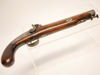 Lot 13 - Percussion 18 bore overcoat pistol, with...