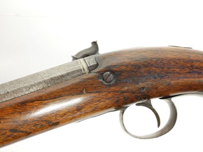 Lot 13 - Percussion 18 bore overcoat pistol, with...