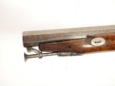 Lot 13 - Percussion 18 bore overcoat pistol, with...