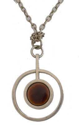 Lot 23 - A Scandinavian silver enamel pendant.