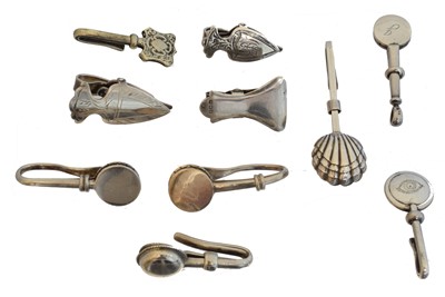 Lot 130 - Ten silver napkin holders
