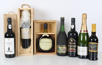Lot 47 - 7 bottles including one 37.5cl. half bottle Mixed Lot Rare Vintage 1945 Rivesaltes Port, Madeira, Marsala, Champagne, Armagnac and VSOP Cognac