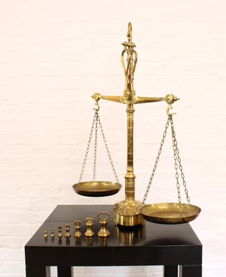 Lot 223 - A Large Set of Brass Beam Scales by Librasco
