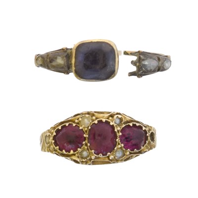 Lot 102 - Two 19th century rings.