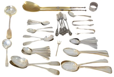 Lot 198 - A selection of assorted silver flatware
