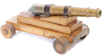 Lot 220 - 19th century Bronze signal cannon, 14 inch 10...