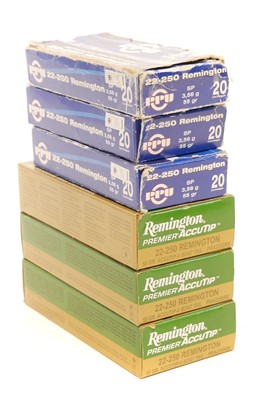 Lot 562 - 22-250 rifle ammunition, to include 60 rounds...