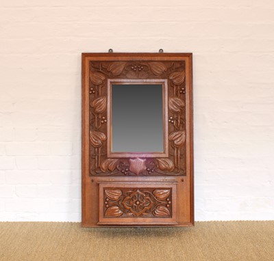 Lot 306 - A Late Victorian Oak Wall Mirror