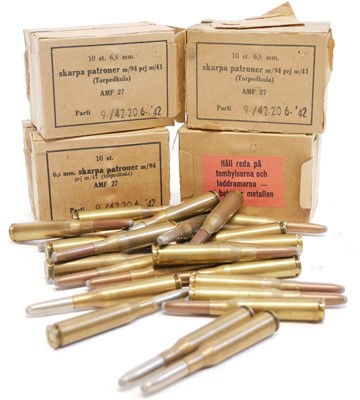 Lot 575 - 6.5 x 55mm Swedish ammunition, 80 rounds in...