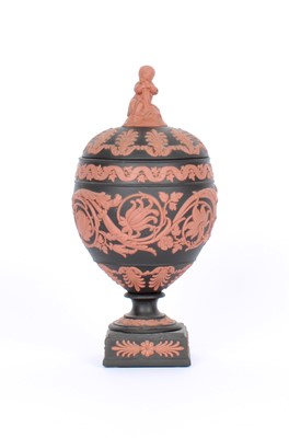 Lot 83 - A Wedgwood Rosso Antico Jasperware Urn with Cover