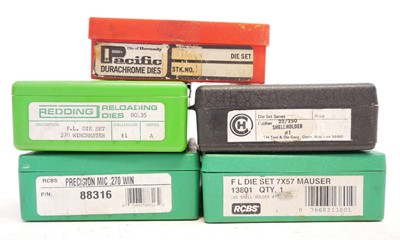 Lot 613 - Four die sets by Redding, CH, Pacific and RCBS,...