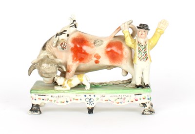 Lot 68 - An Early 19th Century Staffordshire Pottery "Bull Baiting" Figure Group