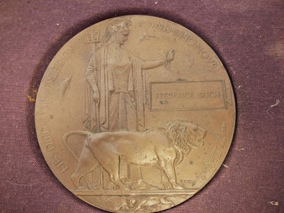 Lot 264 - WWI Memorial plaque or death penny, named for...