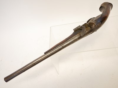 Lot 4 - Turkish flintlock 18 bore pistol, 14 inch...