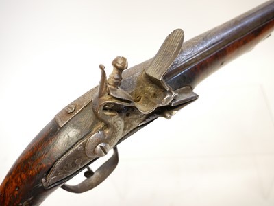 Lot 4 - Turkish flintlock 18 bore pistol, 14 inch...