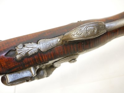 Lot 4 - Turkish flintlock 18 bore pistol, 14 inch...