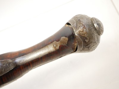 Lot 4 - Turkish flintlock 18 bore pistol, 14 inch...