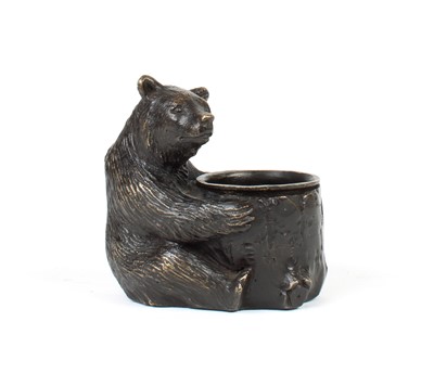 Lot 1 - A Cast and Patinated Bronze Inkwell Modelled as a Bear by Charles Valton