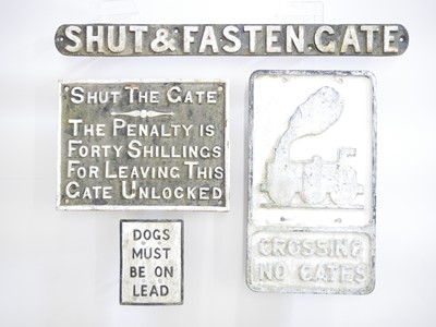 Lot 270 - A Collection of mid-20th century Cast Iron Notice Signs