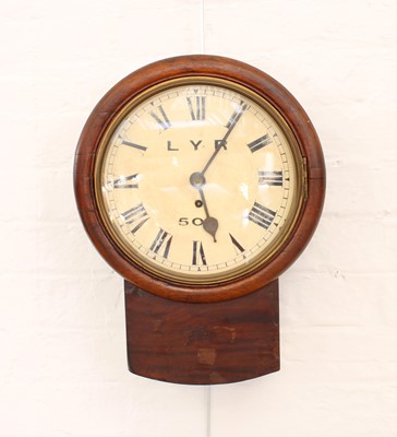 Lot 266 - Railway Interest - A Victorian LYR (Lancashire and Yorkshire Railway) Mahogany Drop-Dial Wall Clock