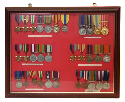 Lot 261 - Framed WWII and later medal display, awarded...