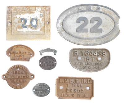 Lot 277 - Railway Interest - A Collection of Eight Cast Iron Plaques
